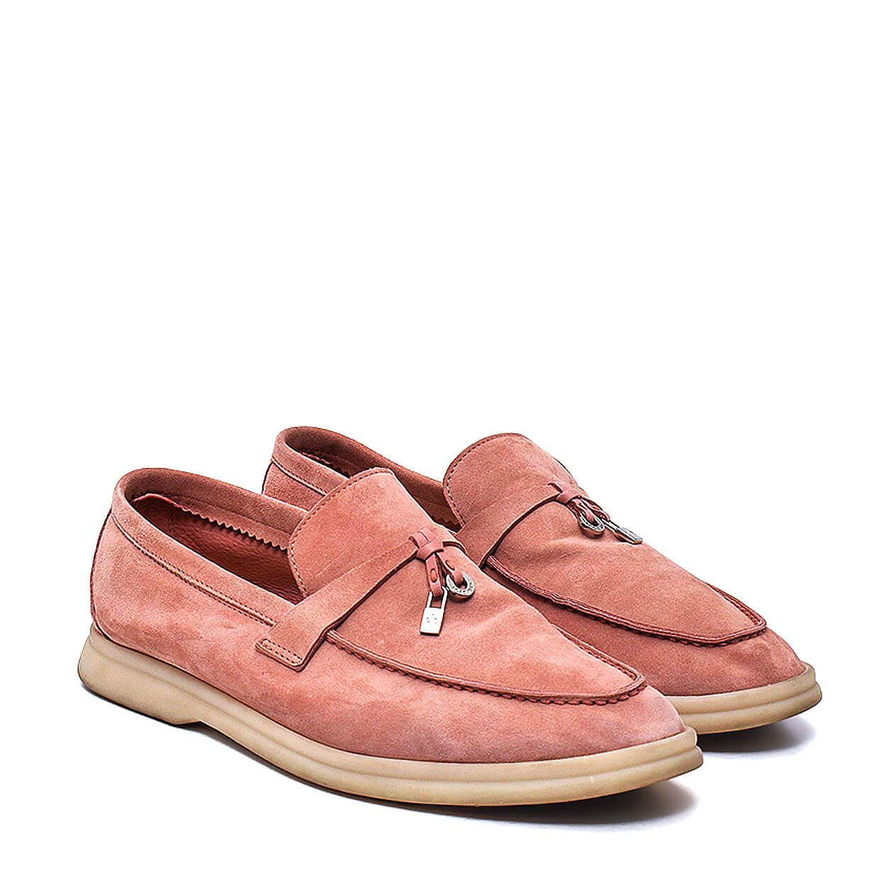 Loro Piana - Pink Suede Summer Charms Walk Loafer